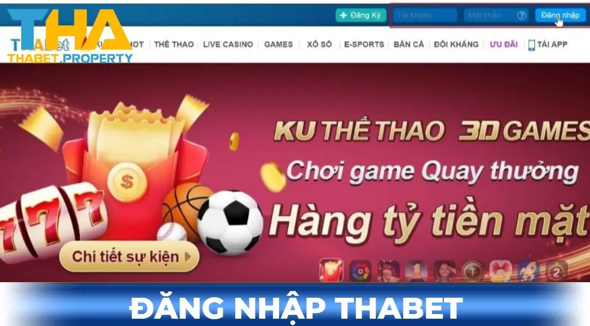 đăng nhập thabet trang chủ